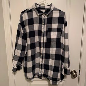 Old Navy buffalo plaid navy blue XL petite